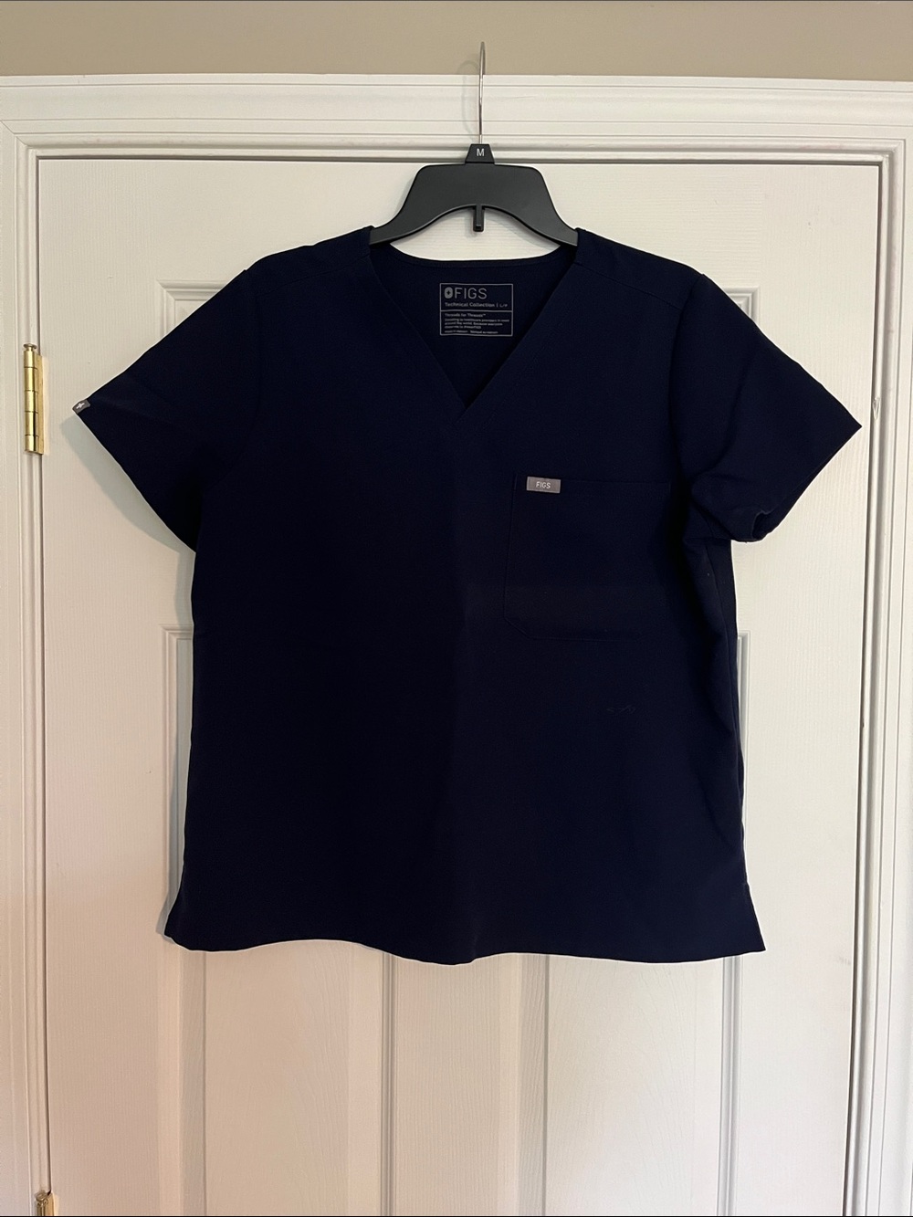 Figs Navy V-Neck Medical Scrub Top